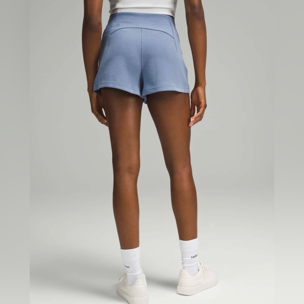 Lululemon Ribbed Softstreme High-Rise Short 2" in Oasis Blue - Picture 4 of 7